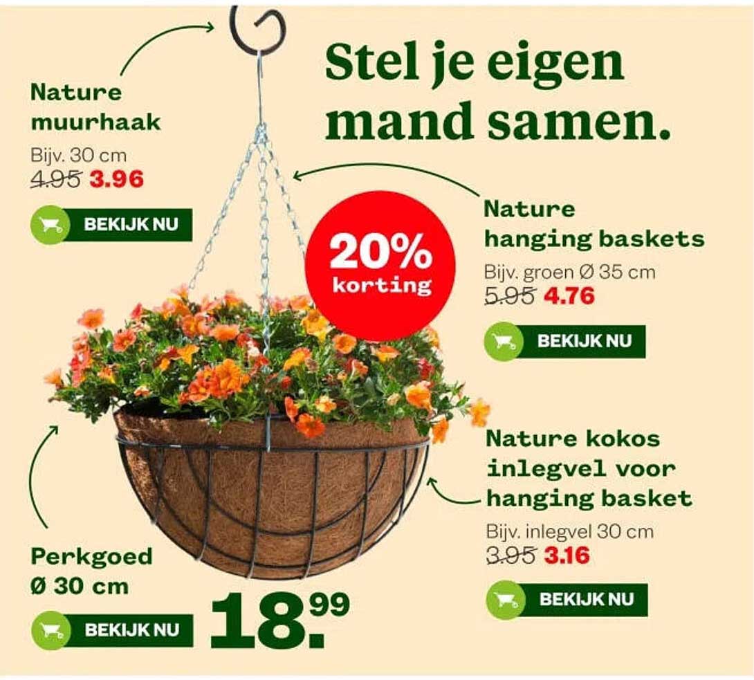 Stel je eigen mand samen. 20% korting