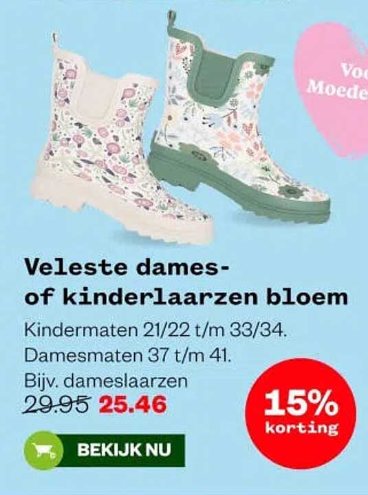 Veleste dames- of kinderlaarzen bloem
