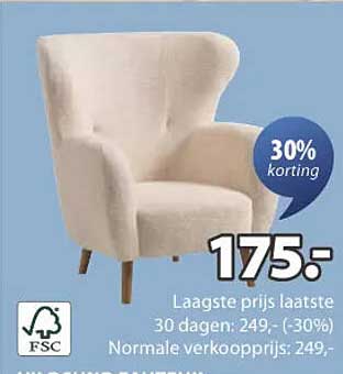 30% korting op fauteuil