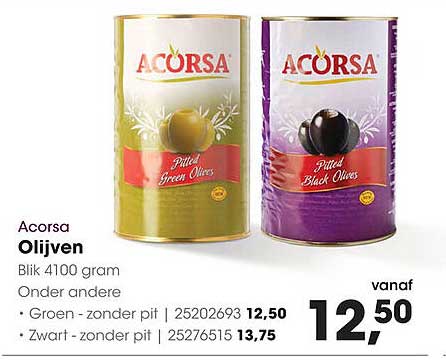 Acorsa Olijven Blik 4100 gram