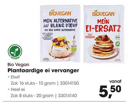 Bio Vegan Plantaardige ei vervanger