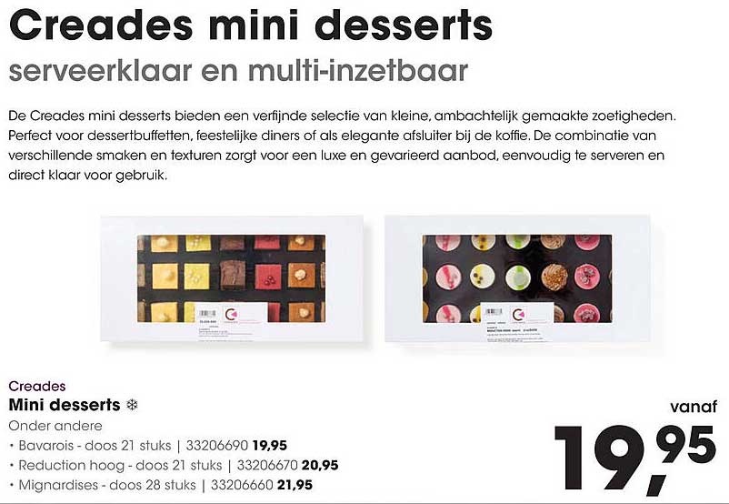 Creade mini desserts - serveer klaar en multi-inzetbaar