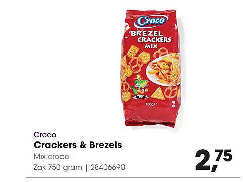 Croco Crackers & Brezels Mix 750 gram