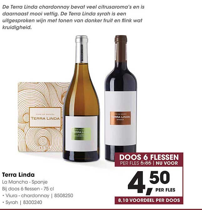 DOOS 6 FLESSEN PER FLES 5,85 NU VOOR 4,50 PER FLES