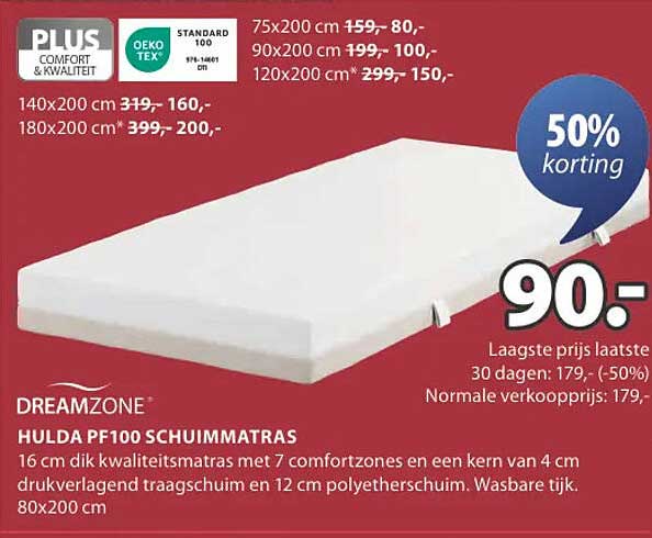 DREAMZONE HULDA PF100 SCHUIMMATRAS