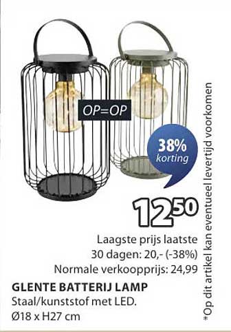 GLENTE BATTERIJ LAMP