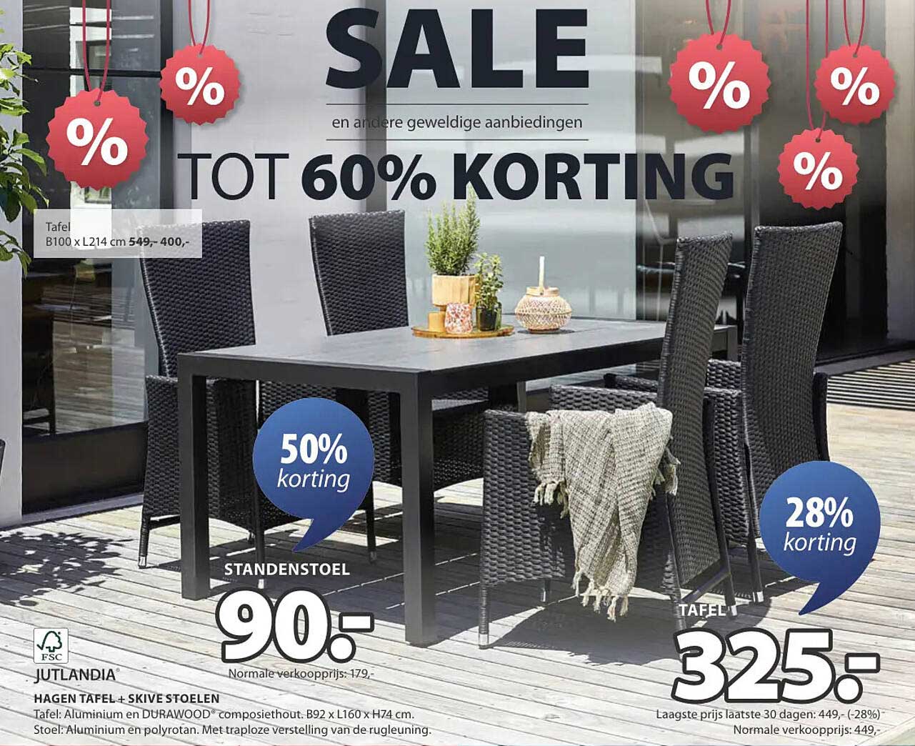 HAGEN TAFEL + SKIVE STOELEN