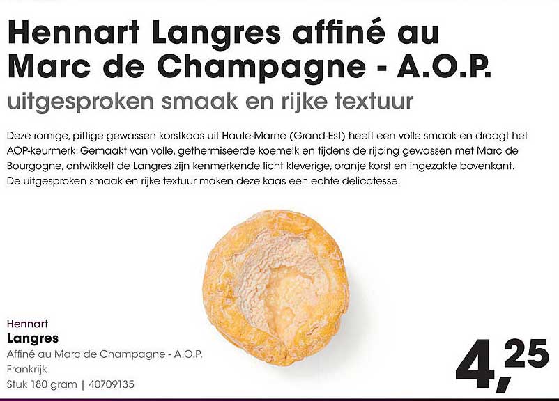 Hennart Langres affinés au Marc de Champagne - A.O.P.