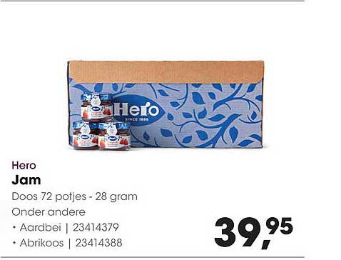 Hero Jam Doos 72 potjes - 28 gram