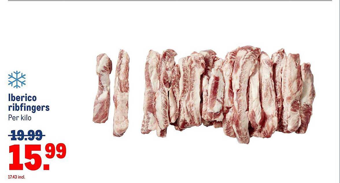 Iberico ribfingers Per kilo