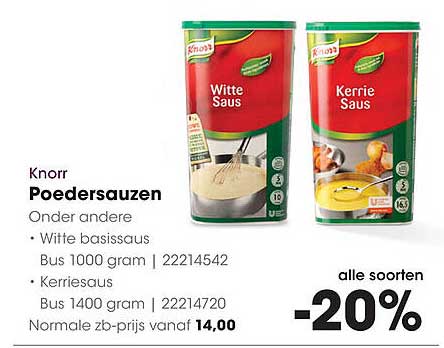 Knorr Poedersauzen -20%