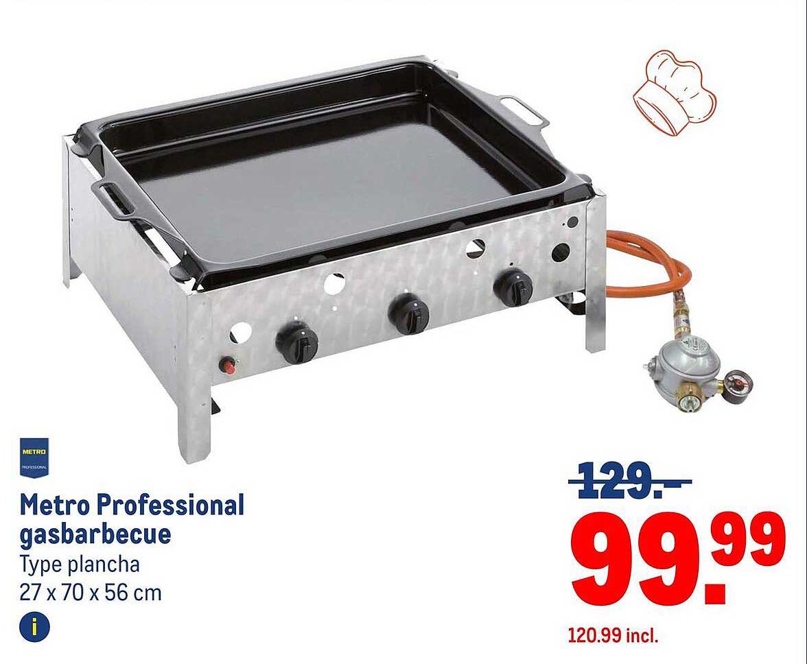 Metro Professional gasbarbecue Type plancha 27 x 70 x 56 cm