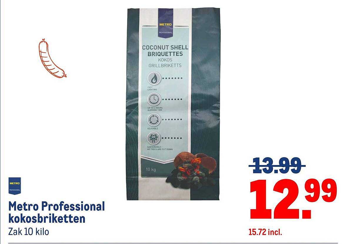 Metro Professional kokosbriketten Zak 10 kilo