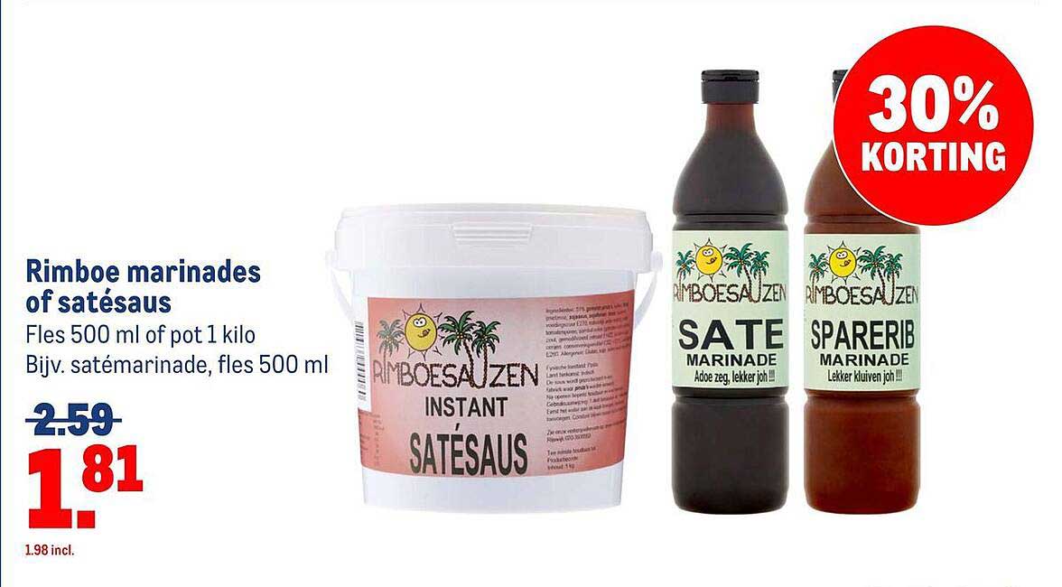 Rimboe marinades of satésaus