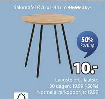 Salontafel Ø70 x H43 cm