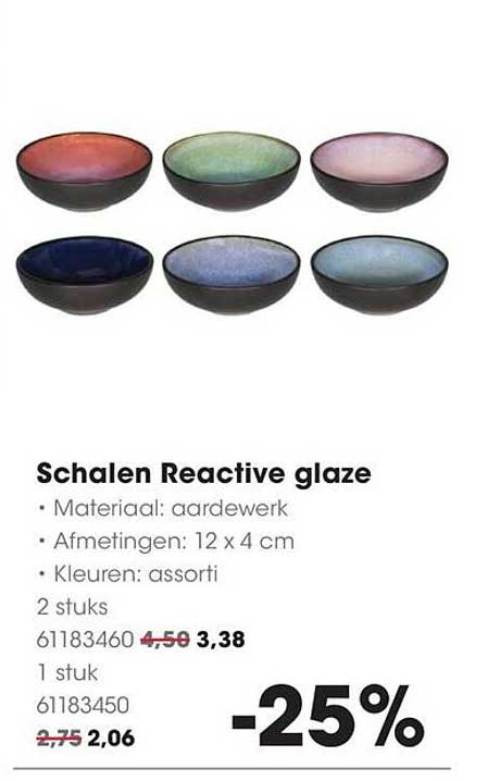 Schalen Reactive glaze
