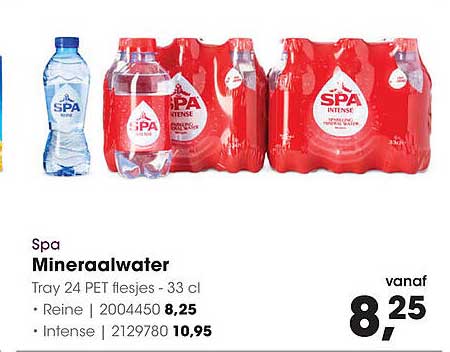 Spa Mineraalwater Tray 24 PET flesjes - 33 cl