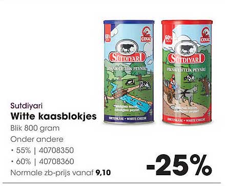 Sutdiyari Witte kaasblokjes Blik 800 gram