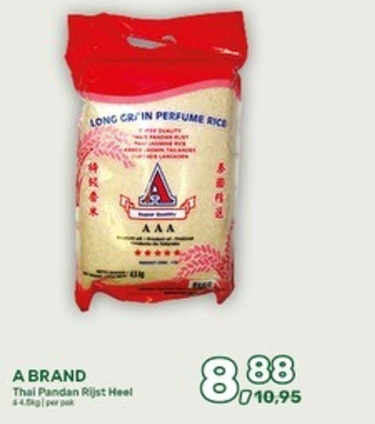 A BRAND Thai Pandan Rijst Heel 4,5kg per pak