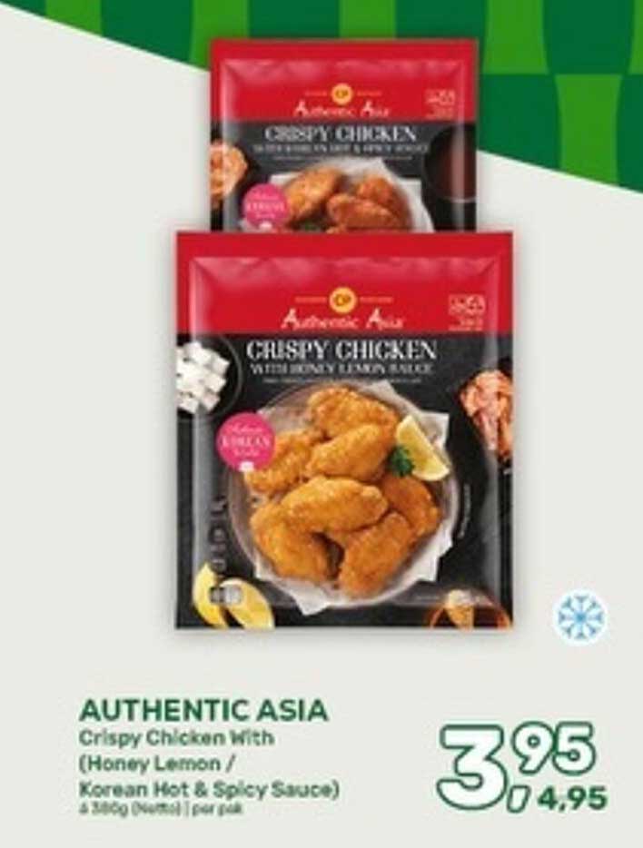 AUTHENTIC ASIA Crispy Chicken With (Honey Lemon / Korean Hot & Spicy Sauce) 4 x 360g (Rozh) per pak