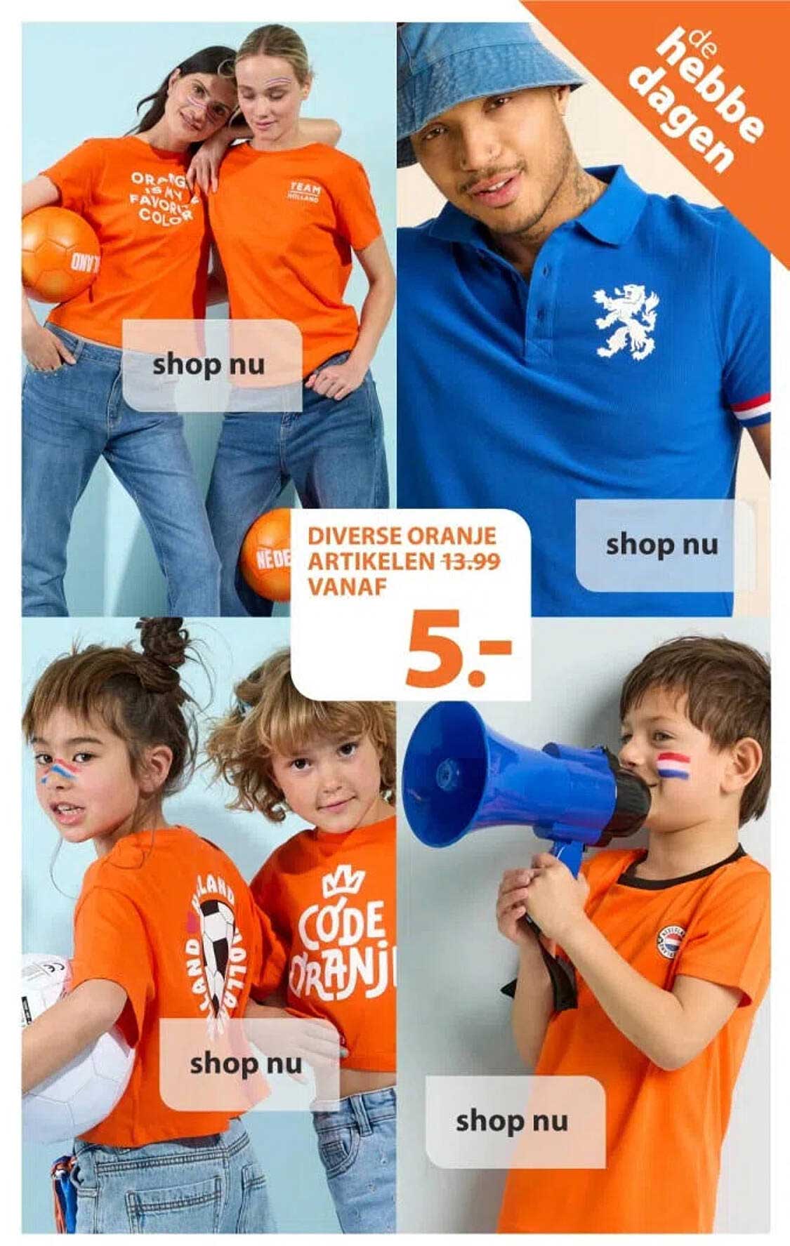 Diverse oranje artikelen vanaf 5.-