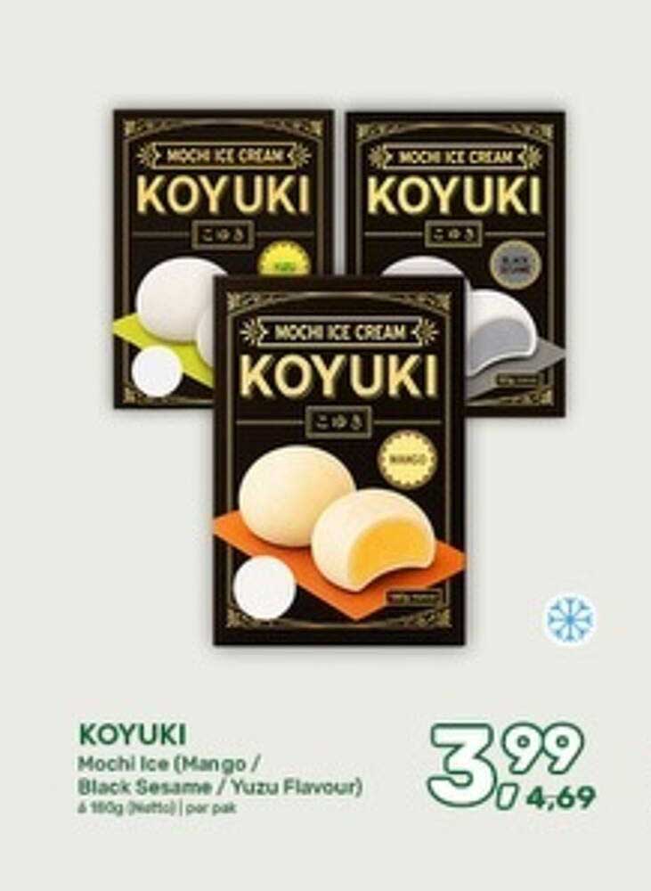 KOYUKI Mochi Ice (Mango / Black Sesame / Yuzu Flavour) 4 x 130g (Netto) | per pak