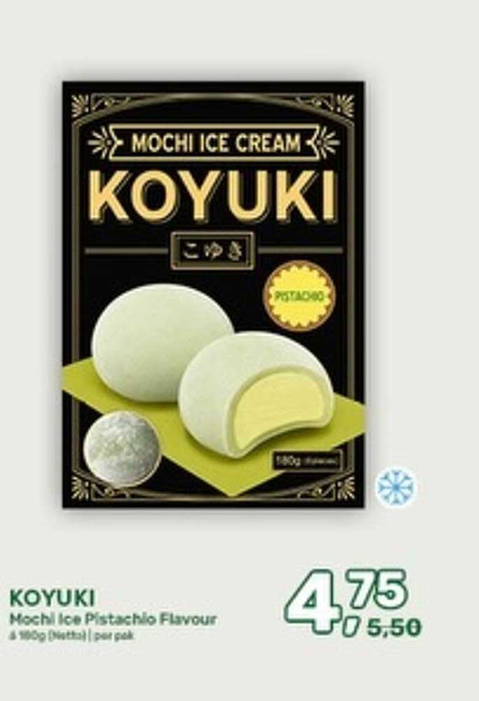 KOYUKI Mochi Ice Pistachio Flavour 4 x 90g (Frozen) | per pak