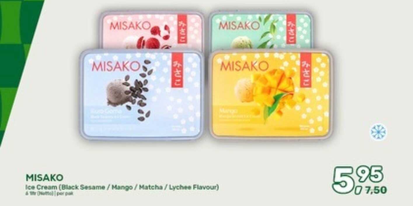 MISAKO Ice Cream (Black Sesame / Mango / Matcha / Lychee Flavour)