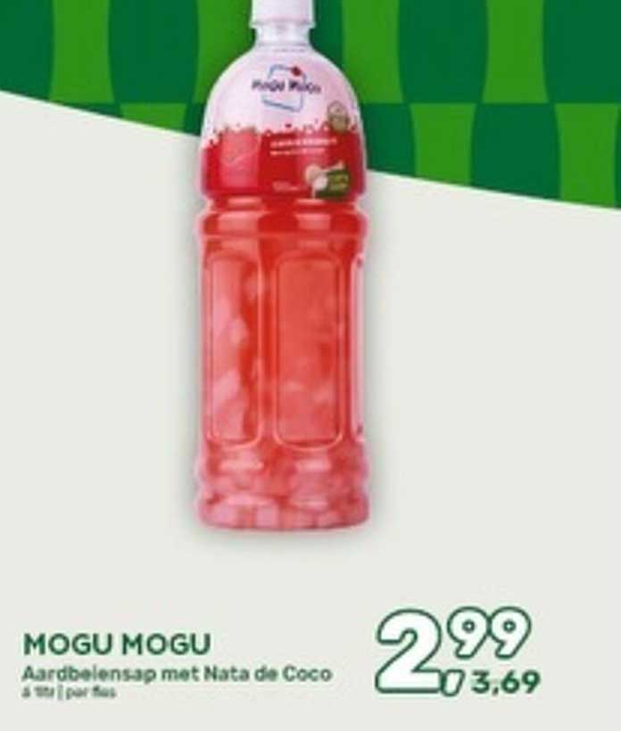 MOGU MOGU Aardbeiensap met Nata de Coco 6 x 1 l per fles