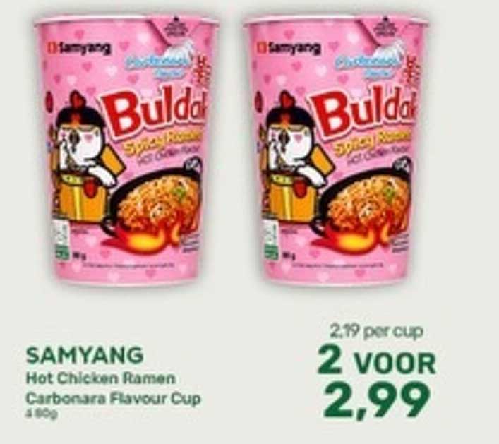 SAMYANG Hot Chicken Ramen Carbonara Flavour Cup 2 voor 2,99