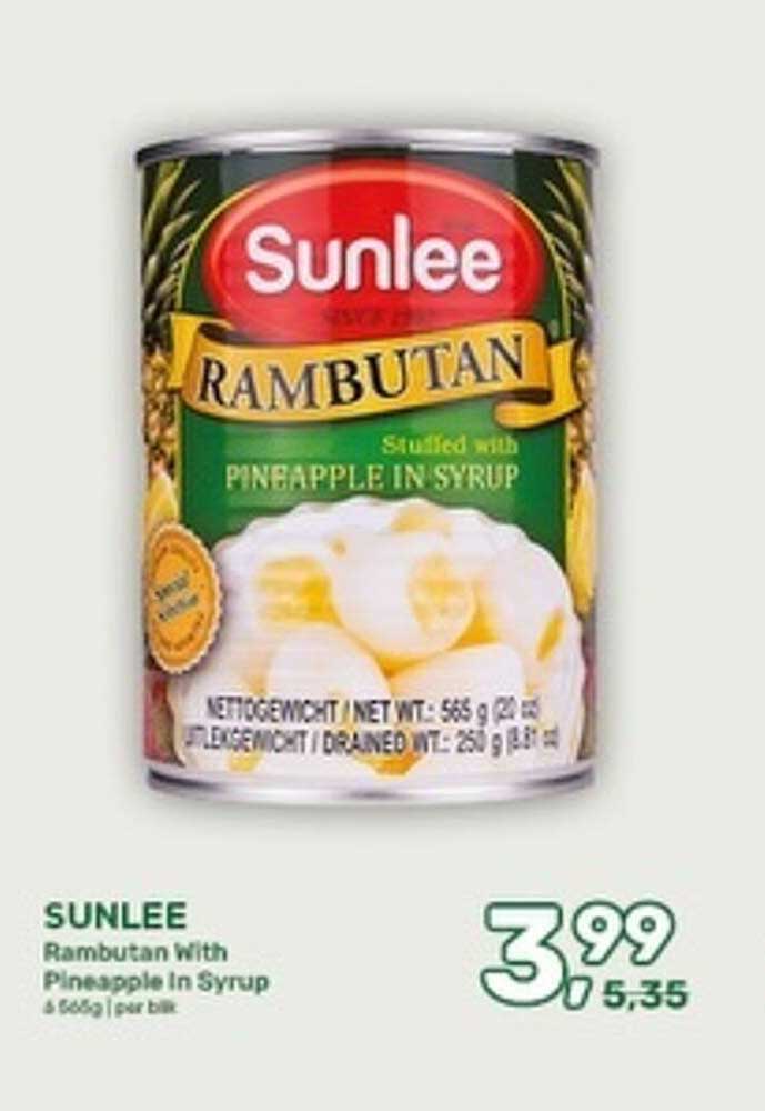 SUNLEE Rambutan with Pineapple In Syrup 565g per blik
