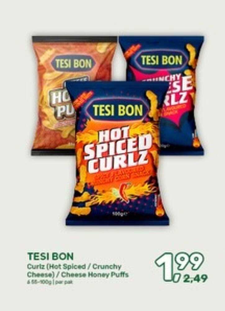 TESI BON Curlz Hot Spiced / Crunchy Cheese / Cheese Honey Puffs
