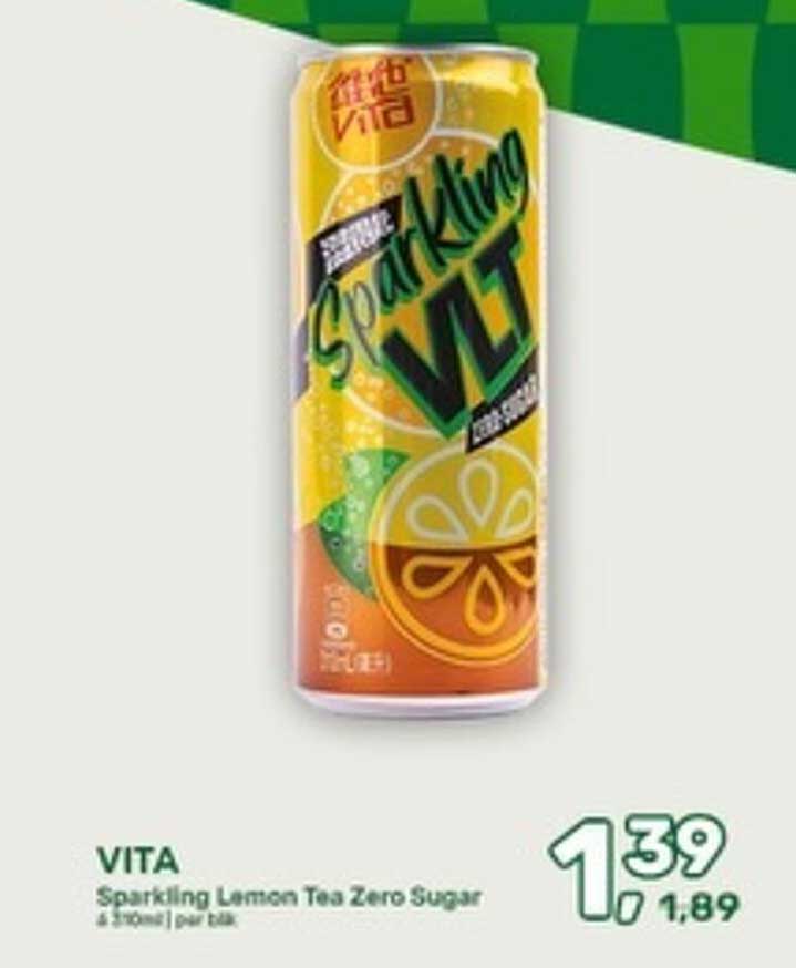 VITA Sparkling Lemon Tea Zero Sugar 4 x 330ml per blik