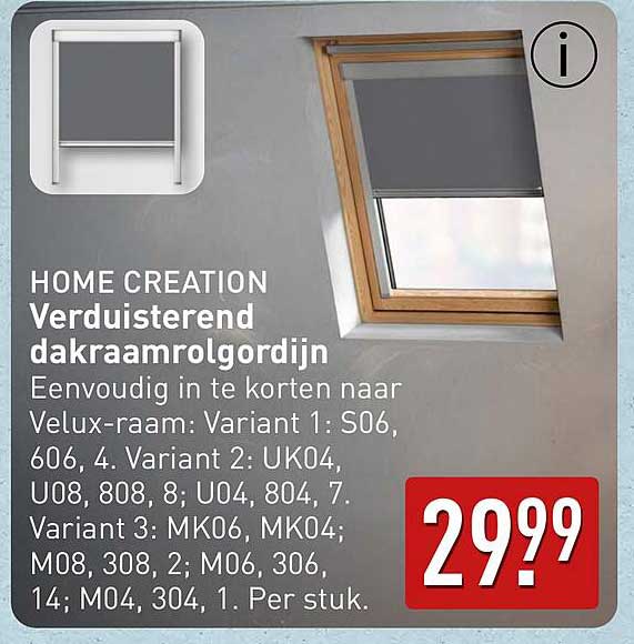 HOME CREATION Verduisterend dakraamrolgordijn