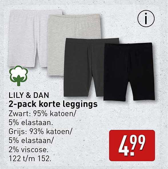 LILY & DAN 2-pack korte leggings