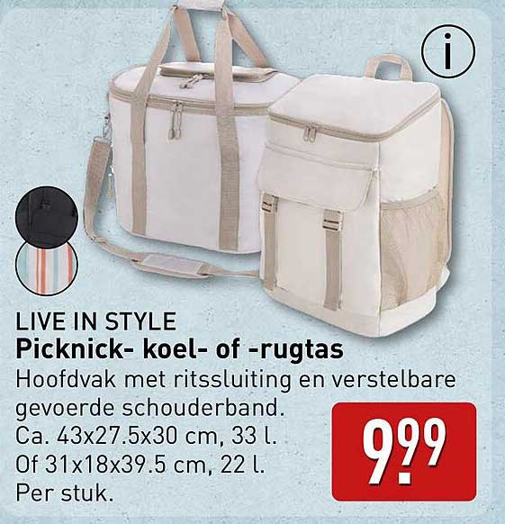 LIVE IN STYLE Picknick- koel- of -rugtas