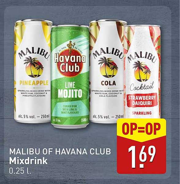MALIBU OF HAVANA CLUB Mixdrink 0.25 l.