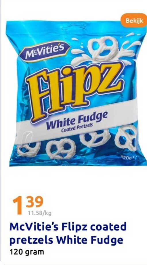 McVitie's Flipz coated pretzels White Fudge 120 gram