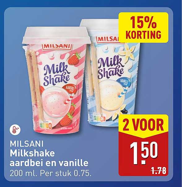 MILSANi Milkshake aardbei en vanille