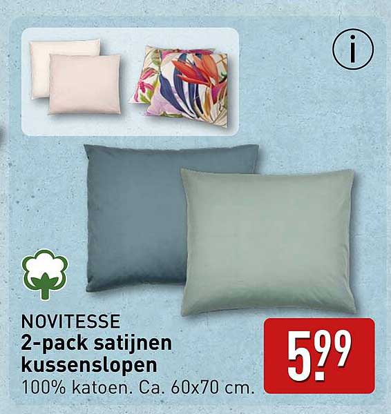 NOVITESSE 2-pack satijnen kussenslopen