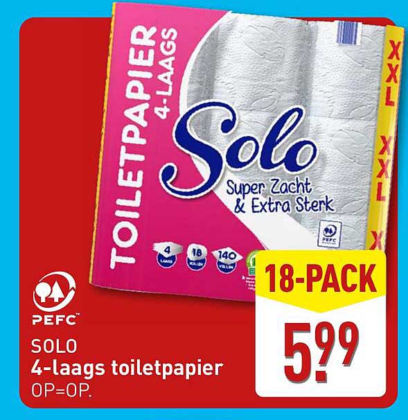 SOLO 4-laags toiletpapier