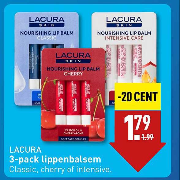 LACURA 3-pack lippenbalsem