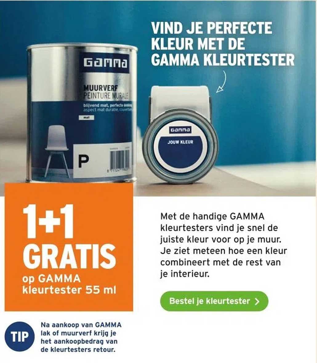 1+1 GRATIS op GAMMA kleurtester 55 ml