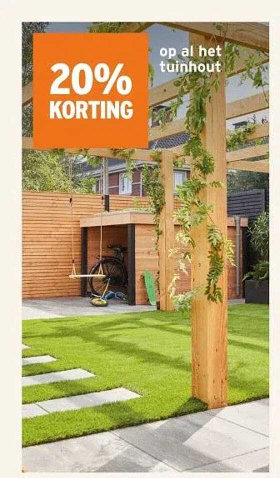 20% KORTING op al het tuin hout