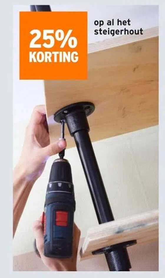 25% KORTING op al het steigerhout
