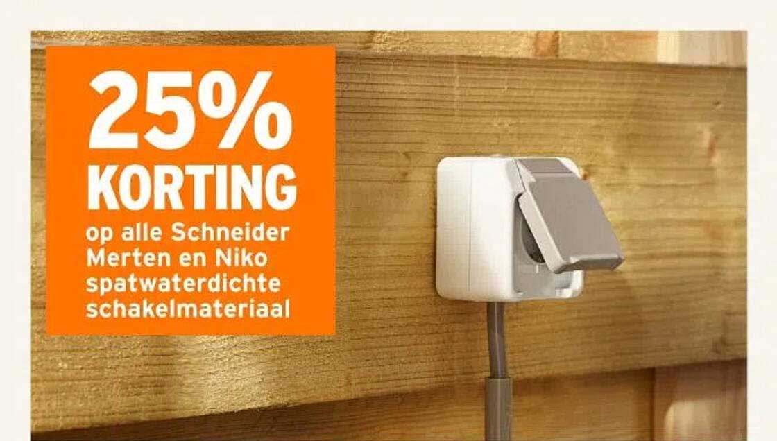 25% KORTING op alle Schneider Merten en Niko spatwaterdichte schakelmateriaal