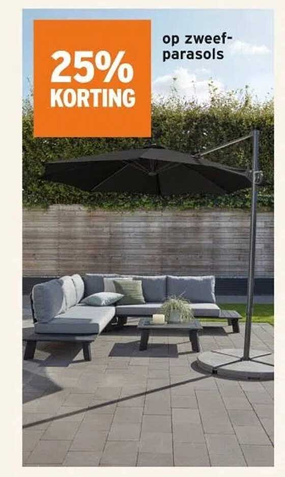 25% KORTING op zweefparasol