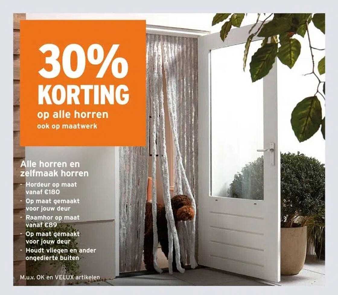 30% KORTING op alle horren ook op maatwerk