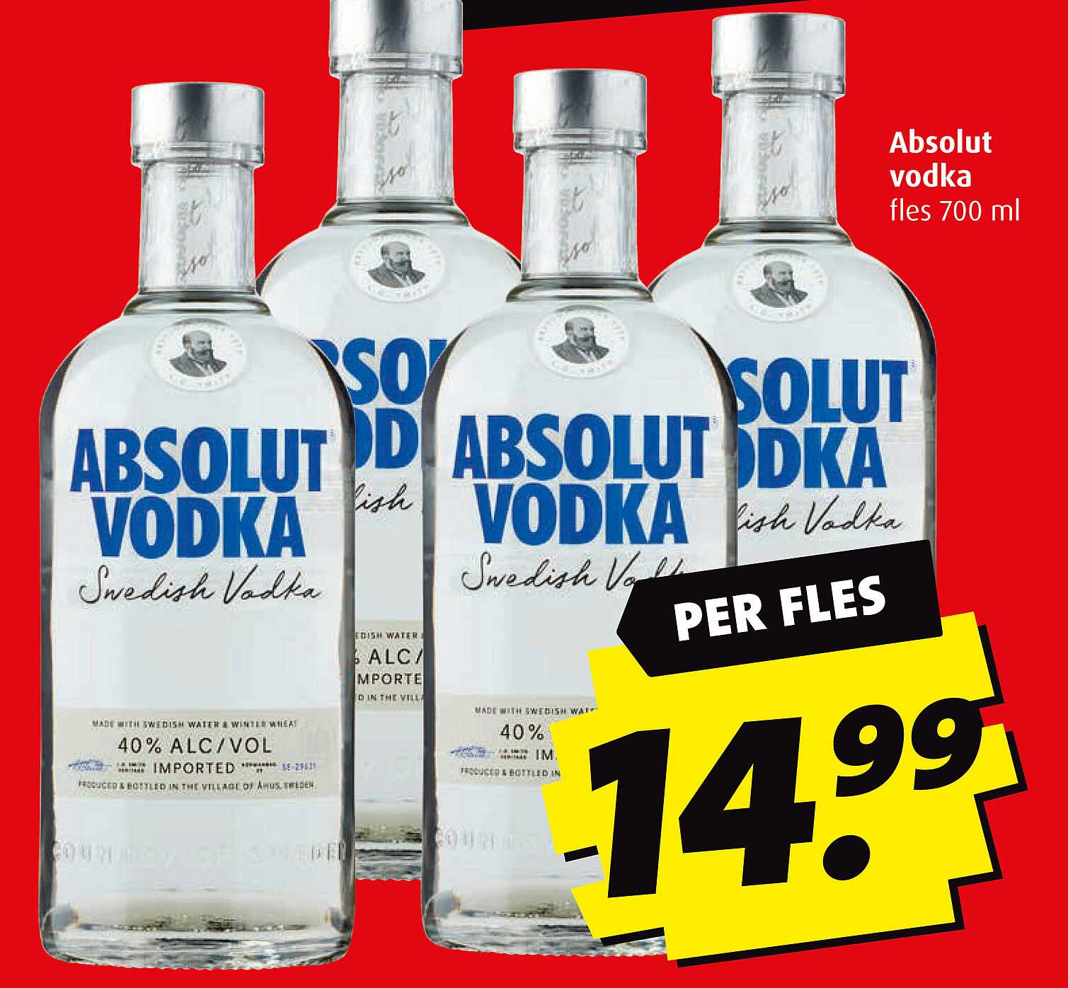 Absolut vodka fles 700 ml