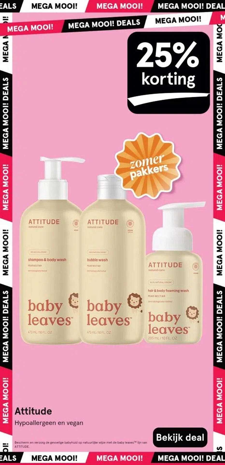 Attitude Hypoallergeen en vegan baby leaves 25% korting
